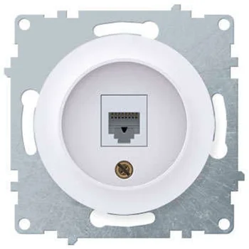 Розетка компьютерная 1-м СП Florence RJ45 кат.5E механизм бел. (1E20701300) OneKeyElectro 2172770